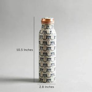 Botella de Cobre con Arte Meena, Botella Ayurvédica de Cobre con Estampado de Mandala, Botella de Agua de Cobre Puro de 1 Litro con Diseño de Mandala - Product Image 6