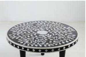 Base para Pastel Decorativa Hecha a Mano con Incrustaciones de Hueso, Diseño Floral Negro, Forma Cuadrada, Ecológica, Tamaño Personalizado, para un Estilo Elegante - Product Image 3