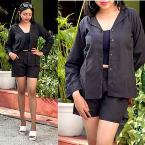 Ensembles courts en coton pour femmes à la mode pour un été élégant - Product Image 1