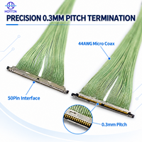 Kabel LVDS Koaksial Mikro Hotten Custom DF56 50Pin 0.3mm Pitch 44AWG untuk Perakitan Layar Pencitraan Medis