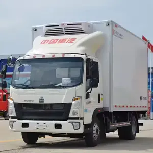 Sinotruk Howo 1-10tons 150hp 4*2 Refrigerated Freezer Minil Refrigerator Van Box And Truck For Meat Transportation