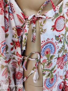 Belle recherche vêtements occidentaux personnalisé Floral col en V Max robe femmes robes décontracté manches courtes/manches longues robes ensemble - Product Image 5