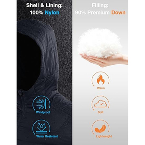 Chaquetas acolchadas Premium personalizables para hombre Abrigo de invierno con capucha Empaquetable y ligero Manténgase cálido con estilo - Product Image 2