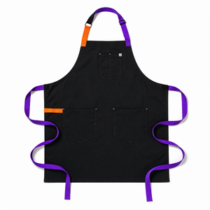 Bib <b>Apron</b> Canvas Fashionable Adjustable Waist Multiple Pockets Water Oil Resistant Durable Lightweight Machine Washable Daily - Product Image 1