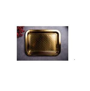 Bandejas de Servicio Metálicas de Diseño Moderno Vintage de Lujo Hechas a Mano con Asas Metálicas Sólidas - Product Image 4