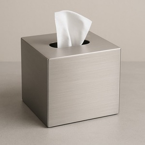 La mejor caja de pañuelos de acero cepillado de lujo, forma cuadrada, patrón geométrico moderno, baño, oficina, hogar, organizador, mesa elegante - Product Image 2