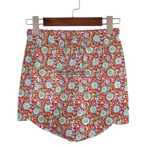 Shorts enveloppants pour femmes de haute qualité, imprimés floraux personnalisés, multicolores, taille élastique, 100% coton, doux et respirants - Product Image 6