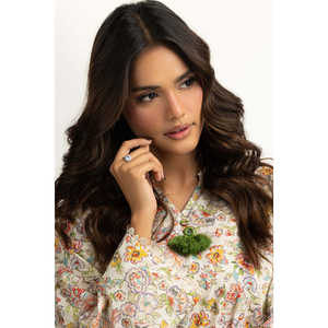 ชุดเซ็ต IUSTTS-2110 ลำลองสำหรับฤดูใบไม้ผลิ/ฤดูร้อน ชุดเครป 2 ชิ้น ไซส์ XS ลายพิมพ์ดอกไม้ - Product Image 5