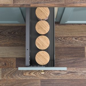 وحدات تخزين فولاذية جانبية قابلة للسحب للمطبخ مع رف للزجاجات وسلة قابلة للسحب صديقة للبيئة للخزائن - Product Image 3