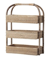 Décoration intérieure 3 niveaux carrés meilleure vente plateau de rangement support rotin jute matériel hôtel utiliser panier