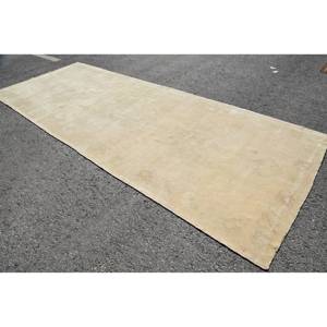 Tapis turc Vintage Beige 5.2 X 14.1ft fait à la main en laine grande surface Patchwork Design rectangulaire couloir Latex pour décoration de chambre - Product Image 3