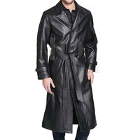 Manteau Trench Classique en Cuir pour Homme avec Col Revers Cranté, Manches Longues, Boutons sur le Devant - Léger et Réversible pour les Jours Froids