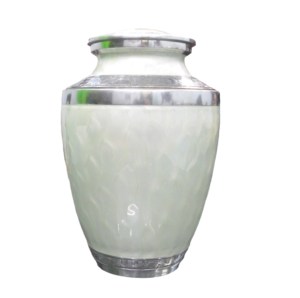 Venta al por mayor de alta calidad de mármol rojo de aluminio clásico urnas de cremación indio hecho a mano de metal urnas funerarias - Product Image 6