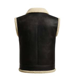 Gilet en cuir unisexe en peau d'agneau avec fourrure, couleur blanche, style à rabat, gilet tendance de haute qualité avec gilet en cuir d'agneau personnalisé OEM - Product Image 2