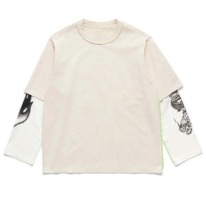 Custom Oversized Sublimation Print T Shirt Waffle Knit <b>Top</b> <b>Thermal</b> Double Layer Long Sleeve T-shirt for Men - Product Image 1