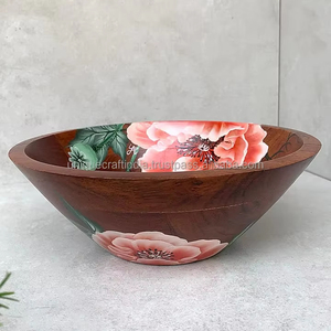 Tazón de madera al por mayor, tazón para servir ensalada, tazón para servir ensalada de madera acabado a mano de nuevo diseño de fabricante al por mayor - Product Image 1