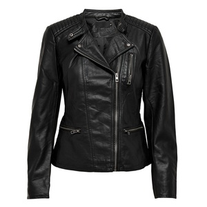 Chaqueta de cuero genuino de piel nueva para mujer Premium, diseño de motorista ajustado, ropa de abrigo elegante a la moda, característica transpirable, suave y duradera - Product Image 1