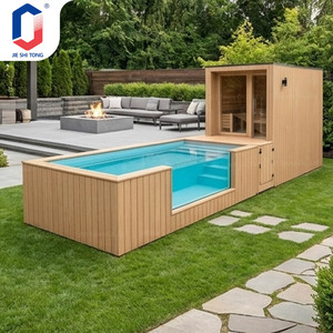 Piscine hors sol de luxe en fibre de verre pour villa extérieure avec système d'éclairage LED - Product Image 1