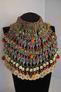 ชุดแฟชั่นทำจากสแตนเลสสำหรับสตรี (ต่างหูสร้อยคอ) สำหรับงานแต่งงานงานเลี้ยงสไตล์อัฟกานิสถานออกแบบได้ตามต้องการ - Product Image 6