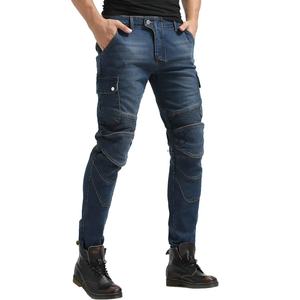 <b>Men's</b> Windproof Motorbike Racing <b>Jeans</b> Custom Motocross Protections with Zipper Stretch Denim Pants Plus Size Options - Product Image 1