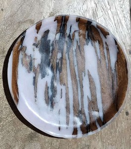 Offre Spéciale 100% naturel tigre rafale recyclé bois assiette alimentaire petit plat moyen blanc noir diverses couleurs nouveau Design époxy 100 pièces - Product Image 1