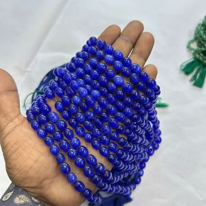 Monalisa ลูกปัดแก้วทรงไข่สีฟ้าธรรมชาติชนิดพลอย - Product Image 3