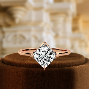 Anillo de Compromiso con Diamante de 1 Quilate, Corte Princesa, Certificado IGI, Estilo Corona con Halo de Diamantes Ocultos, Anillo de Promesa - Product Image 3