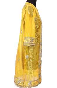 Vieux Kimono Boho Agrémenté Brodé Lourd Broderie Longue Robe Unique pour Femmes avec Paillettes Perles Bouton Décorations - Product Image 2