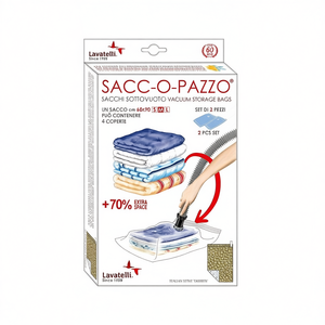 Bolsa de Vacío para Ahorrar Espacio SACCOPAZZO 525, 2 Piezas (60x90cm) para Lavatelli, Solución de Almacenamiento Eficiente - Product Image 2