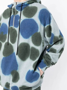 Sudadera con capucha de lana con estampado personalizado al por mayor para hombre, jersey con patrón de camuflaje abstracto con media cremallera y capucha con cordón, ropa de calle - Product Image 3