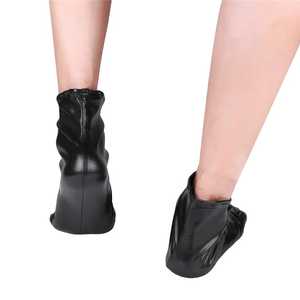 Genuine Leather Uni-sex Black , Half <b>Socks</b> <b>for</b> Home, Kitchen, Carpet , Floor, <b>Gym</b> - Product Image 4