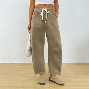 Pantalones Cargo Cómodos para Mujer, Corte Holgado, Pierna Recta, Casuales, Cintura Media - Product Image 3