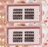 Kit de Pestañas Postizas en Racimo, Volumen DIY, OEM ODM, Autoadhesivas, Efecto 3D, Material PBT Cruelty-Free, Kits de Extensión de Pestañas