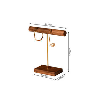 Soporte de joyería de madera con forma de diseño en T simple Soporte de joyería de madera de alta calidad Último diseño de la India Alto en demanda Nuevo estilo - Product Image 4