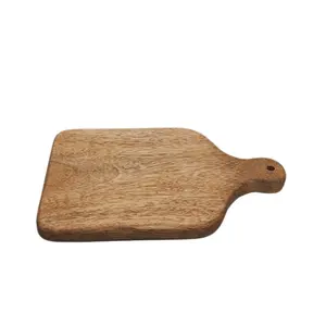 Miniteclado de madera con Mango, tabla de cortar de color marrón Natural y tabla de servicio, cuchillos de cocina y accesorios