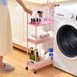 3 Tier Cán Kim Loại giỏ hàng kim loại màu hồng tiện ích lưới giỏ hàng với khóa màu hồng cán giỏ hàng với xử lý cho văn phòng nhà bếp thanh - Product Image 6