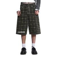 Shorts en jean baggy tissés personnalisés pour l'été, style streetwear, coupe droite, unisexe, ajustement ample, logo personnalisé, haute qualité, 100% coton, vente en gros