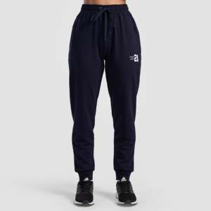 Customizable Logo Varsity Style <b>Joggers</b> 100% Cotton Baggy Sports Wear High Waist Side Stripe Pattern XL 6XL <b>Navy</b> Color - Product Image 2