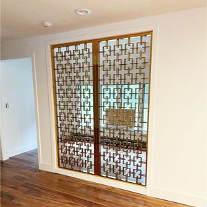 El panel divisor de pared de partición de habitación dorada con patrón 3D de acero inoxidable más popular - Product Image 4