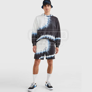 Ensemble sweat à capuche et short léger pour hommes avec un design de couleur unie pour les tenues de tous les jours Ensemble sweat à capuche et short pour hommes décontractés - Product Image 2