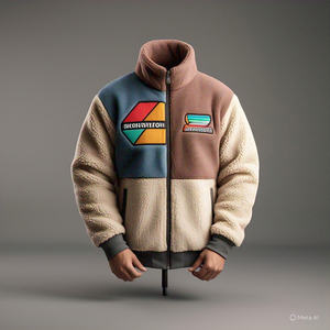 High Quality New Design Custom Logo Winter Colors Stand Oversize Eco-Friendly Breathable <b>Sherpa</b> <b>Fleece</b> Jacket for <b>Men</b> Wholesale - Product Image 6