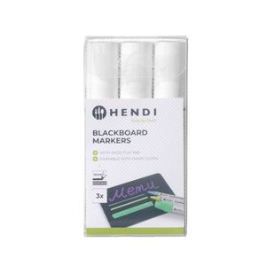 Pennarelli per Lavagna Bianca HENDI con Punta Spessa 15mm, Set di 3 Pennarelli Bianchi - Product Image 1