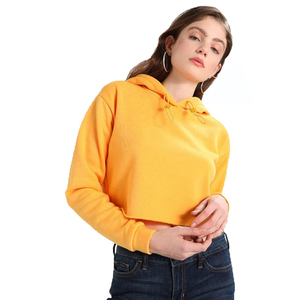 Sudadera con Capucha Extra Grande de Manga Larga, Top Corto Otoñal, Sudadera con Capucha Negra para Mujer - Product Image 1