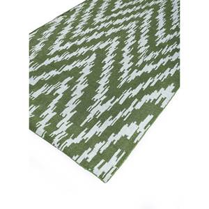 พรมทอมือลายสี่เหลี่ยมผืนผ้าสีเขียว รุ่น Indusbar ADWV-13014 ทำจากขนสัตว์และใยวิสโคส เหมาะสำหรับห้องโถง ห้องนั่งเล่น ห้องนอน - Product Image 2