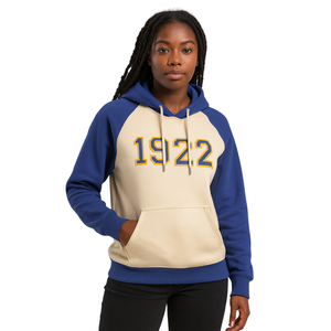 Année fondatrice 1922 Sigma Gamma Rho corps neutre bleu manches raglan pull à capuche SGRho sororité vêtements Divine Nine HBCU - Product Image 1