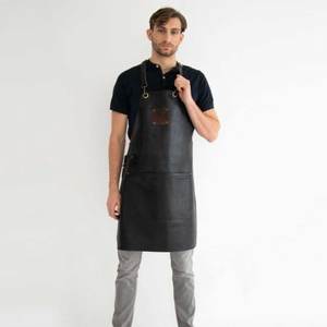 ผ้ากันเปื้อนหนังแท้คุณภาพพรีเมียม งานแฮนด์เมด สายรัดคอและเอวปรับได้ ปรับแต่งสี/โลโก้/ขนาดได้ ใช้ได้ทั้งชายและหญิง คุณภาพสูง - Product Image 5