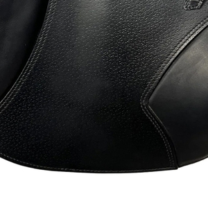 Selle de saut Matalan pour cheval, double selle profonde, adhérence équilibrée pour l'entraînement au saut d'obstacles, en cuir, avec arceau en bois, noire - Product Image 5