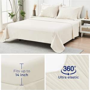 Beige Twin Queen King Comforter Set <b>Seersucker</b> 7 Pieces All Season <b>Bedding</b> Set with Comforters, Sheets, Pillowcases, Shams - Product Image 6