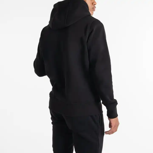 Conjunto Deportivo de Dos Piezas para Hombre, Sudadera con Capucha Negra y Pantalones Deportivos, Logotipo Personalizado, Ropa Deportiva Informal - Product Image 3