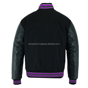 2025 chaqueta universitaria de lana negra oscura icónica para hombre, Mangas de cuero, estilo callejero, chaquetas con soporte calefactables de invierno Letterman - Product Image 2